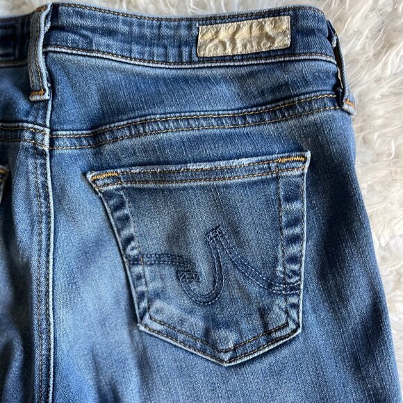 AG Adriano Goldschmied Skinny Ripped Jeans Blue Light Wash Size 24R. EUC - Picture 5 of 6